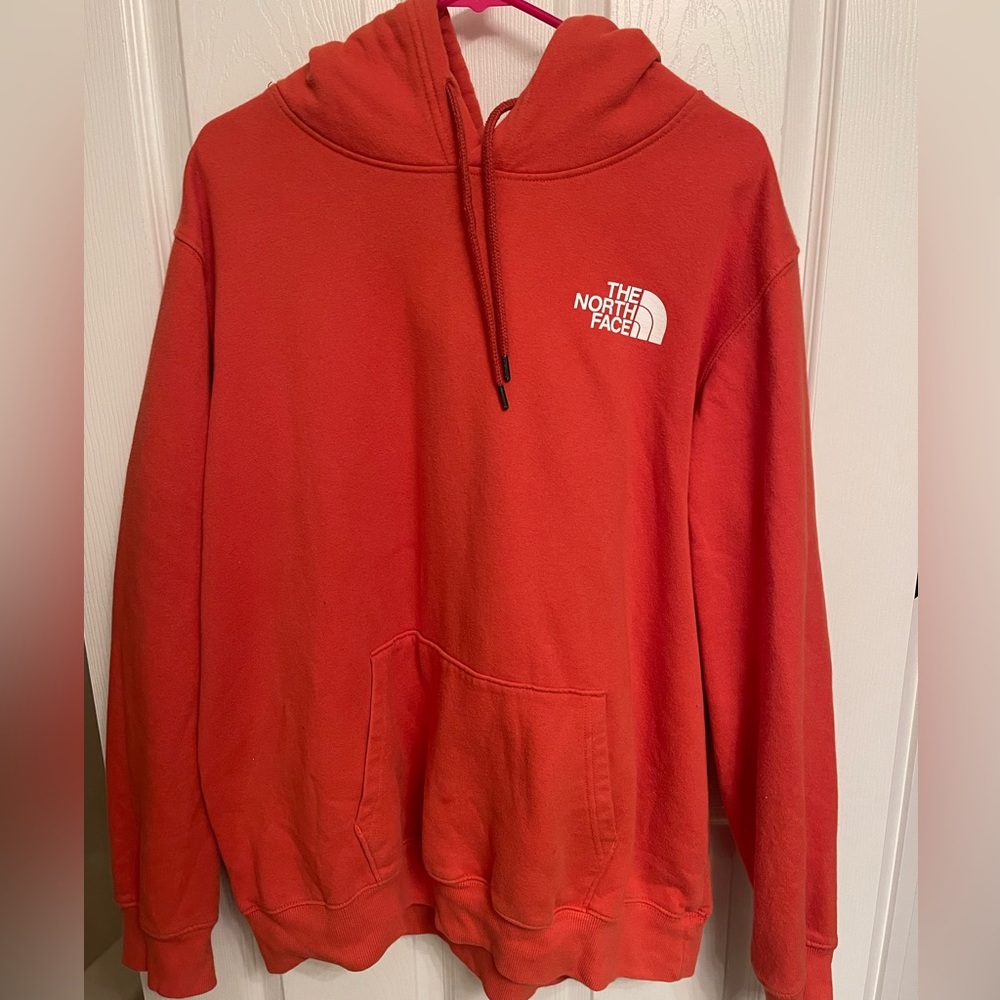 North face sweatshirt.